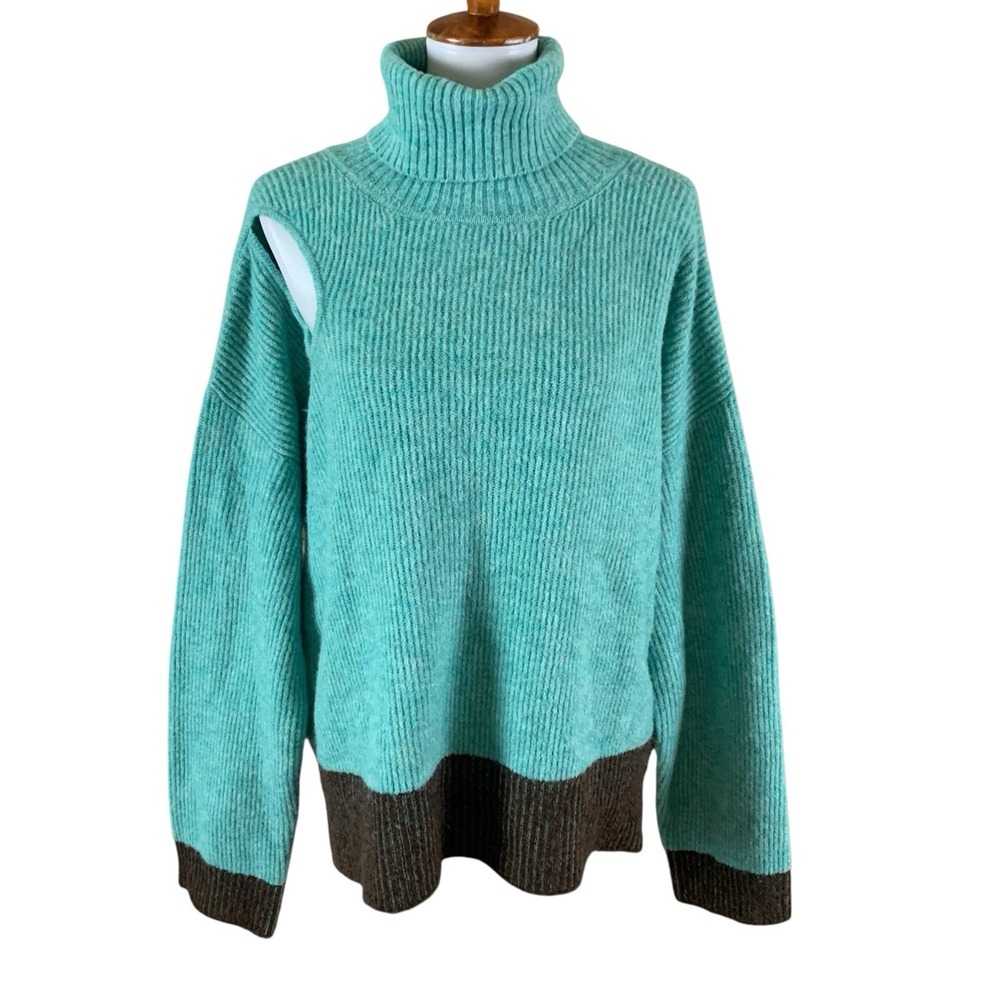 Sfizio Italy Colorblock Chunky Knit Turtleneck Sweater Cottagecore‎ Large